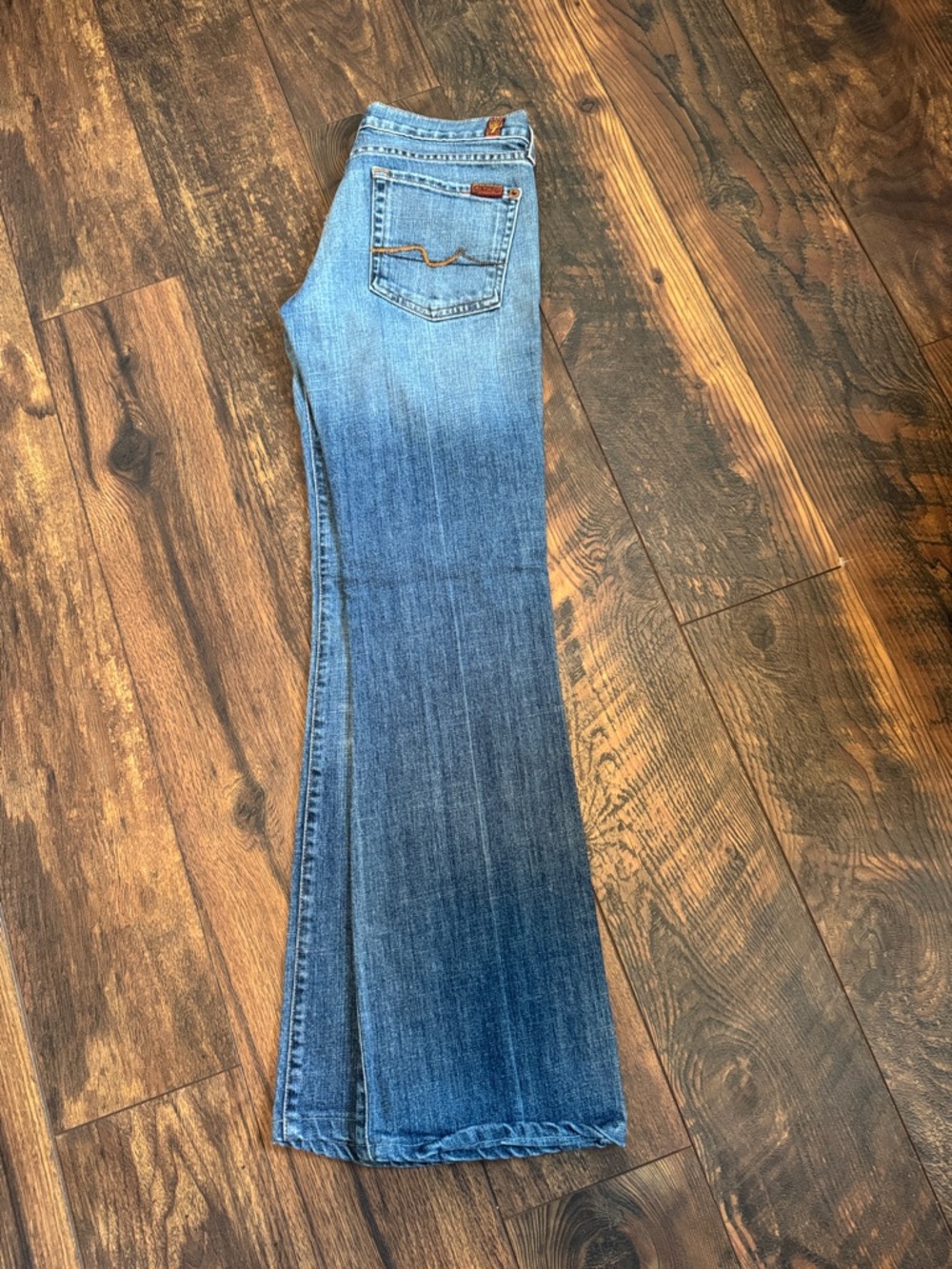 7 For All Mankind Blue Ombre Flare Jeans